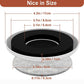 Diagram of Heavy Duty Furniture Sliders with labeled measurements: outer diameter 4.3 in/11 cm, inner diameter 3.14 in/8 cm, top hole 2.1 in/5.4 cm, height 0.39 in/1 cm, base thickness 0.11 in/0.3 cm.