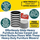 Promote Heavy Duty Furniture Sliders—includes black & white carpet sliders and gray felt protectors. Enjoy easy gliding, secure movement, free shipping, and a special offer ending at midnight!.