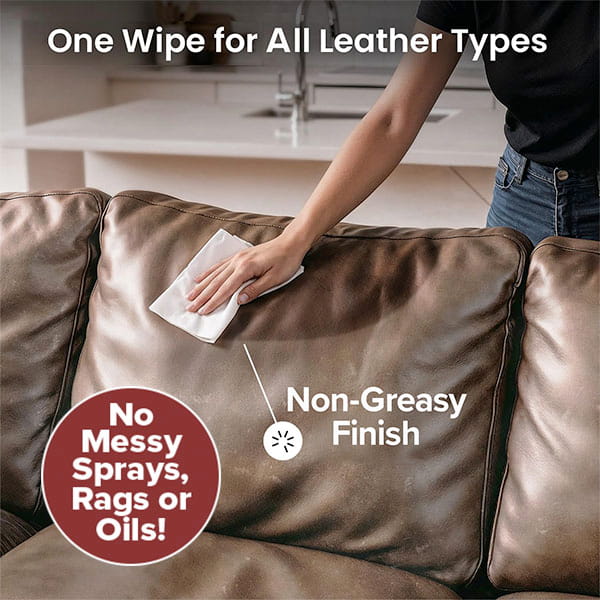 Leather Cleaning & Conditioning Wipes (90 Wipes)