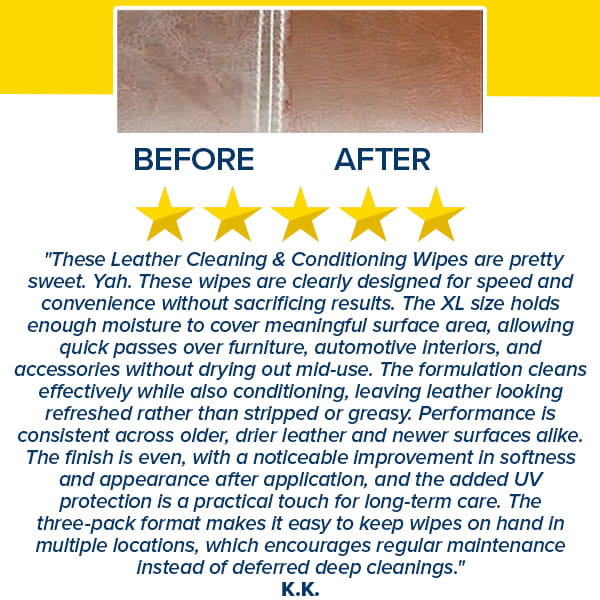 Leather Cleaning & Conditioning Wipes (90 Wipes)