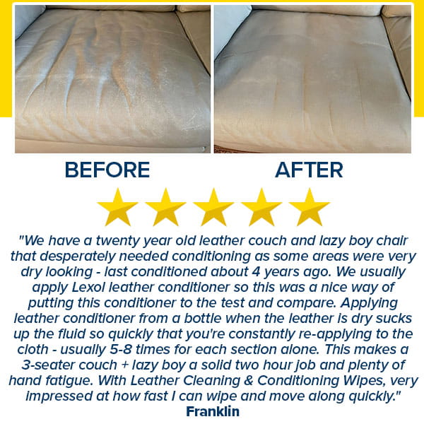 Leather Cleaning & Conditioning Wipes (90 Wipes)