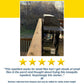 A backyard grill on a wooden deck overlooking trees, with Mosquito Repellent Balls With Citronella Oil nearby and a five-star review underneath.