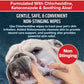 A hand gently wipes the face of a white bulldog with a cloth. Text highlights Pet RXⓇ Topical Wipes for Cleansing, which feature gentle, non-stinging pet skin wipes formulated with chlorhexidine, ketoconazole, and soothing aloe to help relieve skin irritation—ideal for daily cleansing or for use as a hot spot treatment for dogs.