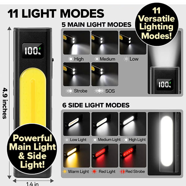 Rechargeable Super Bright Flat LED Flashlight