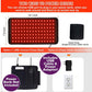 Infographic showing a Red Light Therapy Wrap, its dimensions, and two power options—a USB power bank or a standard wall outlet—for effective joint pain relief.