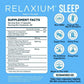 Relaxium supplement facts: Non-habit-forming sleep aid supporting your natural sleep cycle. Non-GMO, allergen-free, sugar-free, dairy-free, drug-free, no artificial ingredients. Made in the USA. Take 2 capsules nightly.