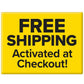 A yellow rectangular sign with bold black text reads, FREE SHIPPING Activated at Checkout! Ideal for Muscle Code Essential Amino Acid Capsules—supporting muscle recovery and lean muscle growth.