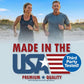 Two fit adults jog on a beach. Text: Muscle Code Essential Amino Acid Capsules—premium quality, third-party tested for lean muscle growth and recovery. Made in the USA with globally sourced ingredients.