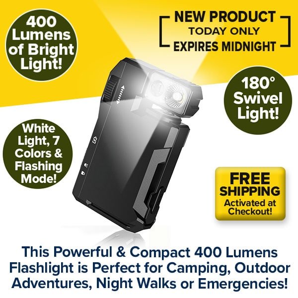 Rechargeable 400 Lumens Dual Light Flashlight