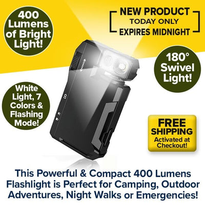 Rechargeable 400 Lumens Dual Light Flashlight