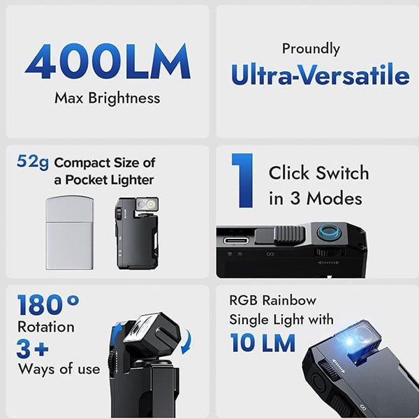 Super Bright Slim Dual Light Flashlight