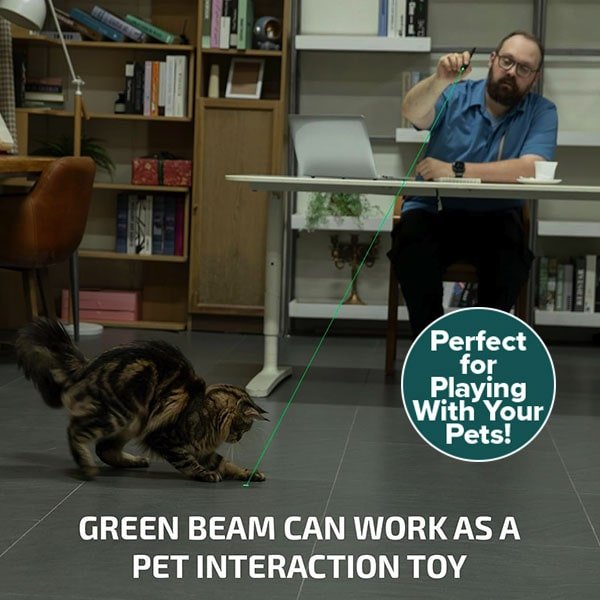 Rechargeable LED Pen Flashlight with Green Beam, Red Light & White Light