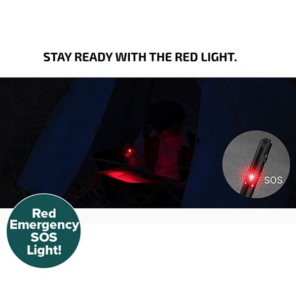 Rechargeable LED Pen Flashlight with Green Beam, Red Light & White Light