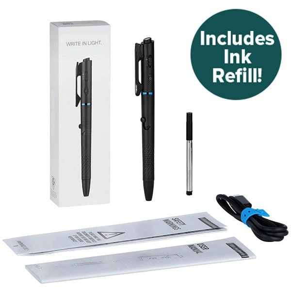 Rechargeable LED Pen Flashlight with Green Beam, Red Light & White Light