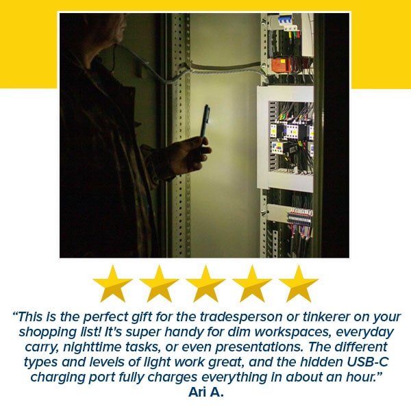 Rechargeable LED Pen Flashlight with Green Beam, Red Light & White Light