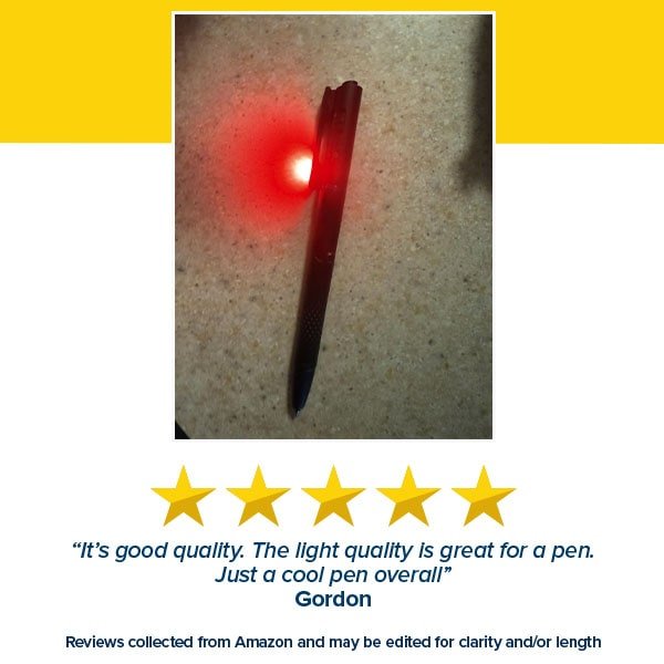 Rechargeable LED Pen Flashlight with Green Beam, Red Light & White Light