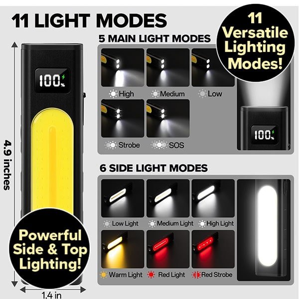 Rechargeable Super Bright Flat LED Flashlight