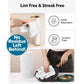 A person cleans a paper towel holder and a pan with Reusable Microfiber Cleaning Towels (75-pack) that are lint free, streak free, super absorbent, scratch free, and leave no residue behind.