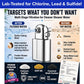 The Shower Filter for Natural Skin & Healthy Hair is showcased with icons and text illustrating its effective reduction of chlorine, lead, and sulfide from water. This advanced filter supports healthy hair by delivering cleaner, gentler water. Benefits, key features, and certification logos are displayed alongside a blue banner at the top.