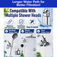 Rewritten Sentence: Shower Filter for Natural Skin & Healthy Hair is pictured with handheld, combo, and fixed showerheads. It features a universal connection, durable brass construction, and straightforward installation to enhance water filtration—reducing chlorine exposure for healthier hair and skin.