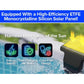 Promotional graphic for Solar Pool Lights for Inground & Above Ground Pool shows icons for energy saving, safe no-risk charging, and cord-free design—featuring a high-efficiency ETFE monocrystalline silicon solar panel.