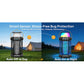 The Solar Bug Zapper With Collapsible Light is shown by tents, offering mosquito protection and outdoor pest control. Its smart sensor automatically turns the device off during the day and on at night.