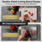 Stainless Steel Double-Sided Cutting Board with Knife Sharpener