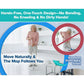 An older woman uses the Tap Mop in a bright room. Text promotes its hands-free, one-touch design with a convenient foot tap-lock system that eliminates the need to bend or kneel, highlighting ease of use and relief from back strain.