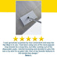 A hands-free Tap Mop with a rectangular base cleans the floor, accompanied by a five-star customer review highlighting its convenience and innovative foot tap-lock system. Swiffer compatible for enhanced versatility.