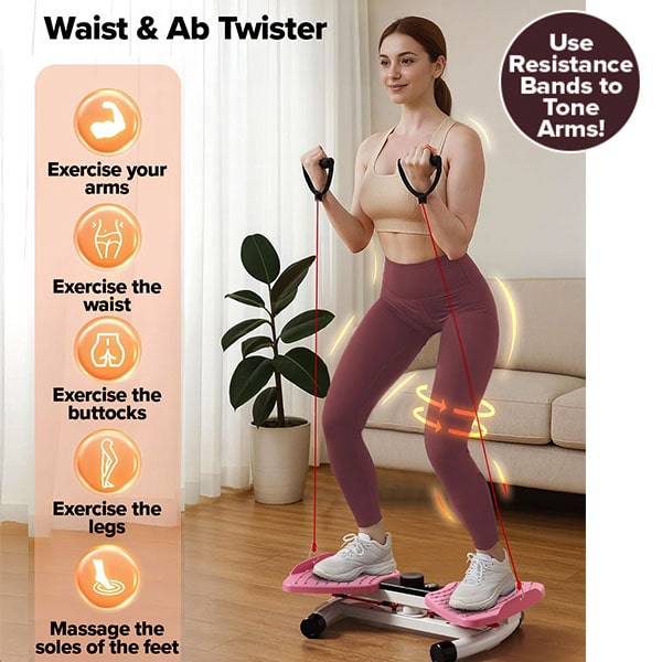 Waist Fitness Twisting Machine                                                            (Includes Resistance Bands)