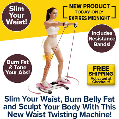 Waist Fitness Twisting Machine                                                            (Includes Resistance Bands)