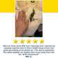 A hand holds a paper towel containing a large clump of hair and debris removed by Washing Machine Cleaning Tablets for Pet Owners, shown above a five-star review praising the product’s effectiveness.