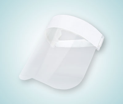 Fresh Face Shield isolated on light blue background