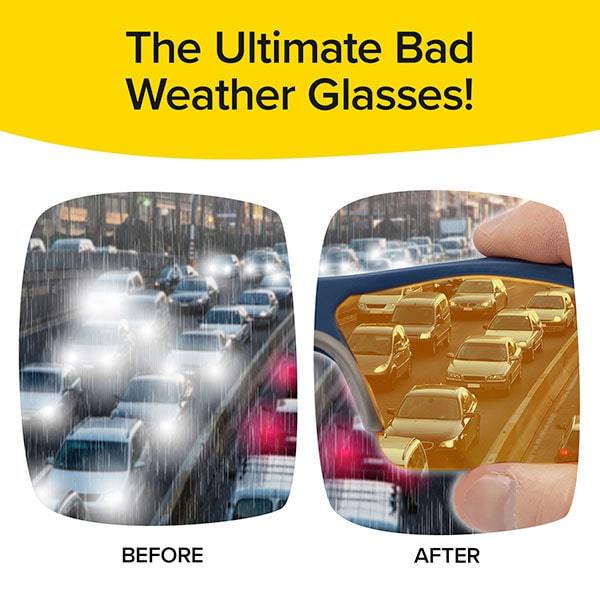 BattleVision Storm Glare-Reduction Glasses by BulbHead, See During Bad Weather