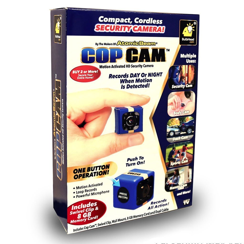 Cop Cam packaging isolated on white background