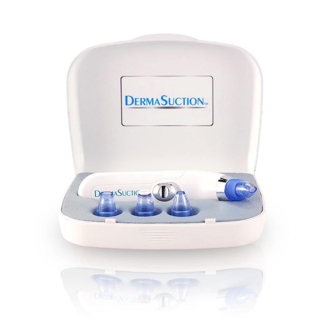 DermaSuction in case with replacement heads
