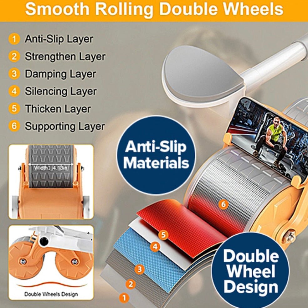 Abdominal Wheel with Automatic Rebound