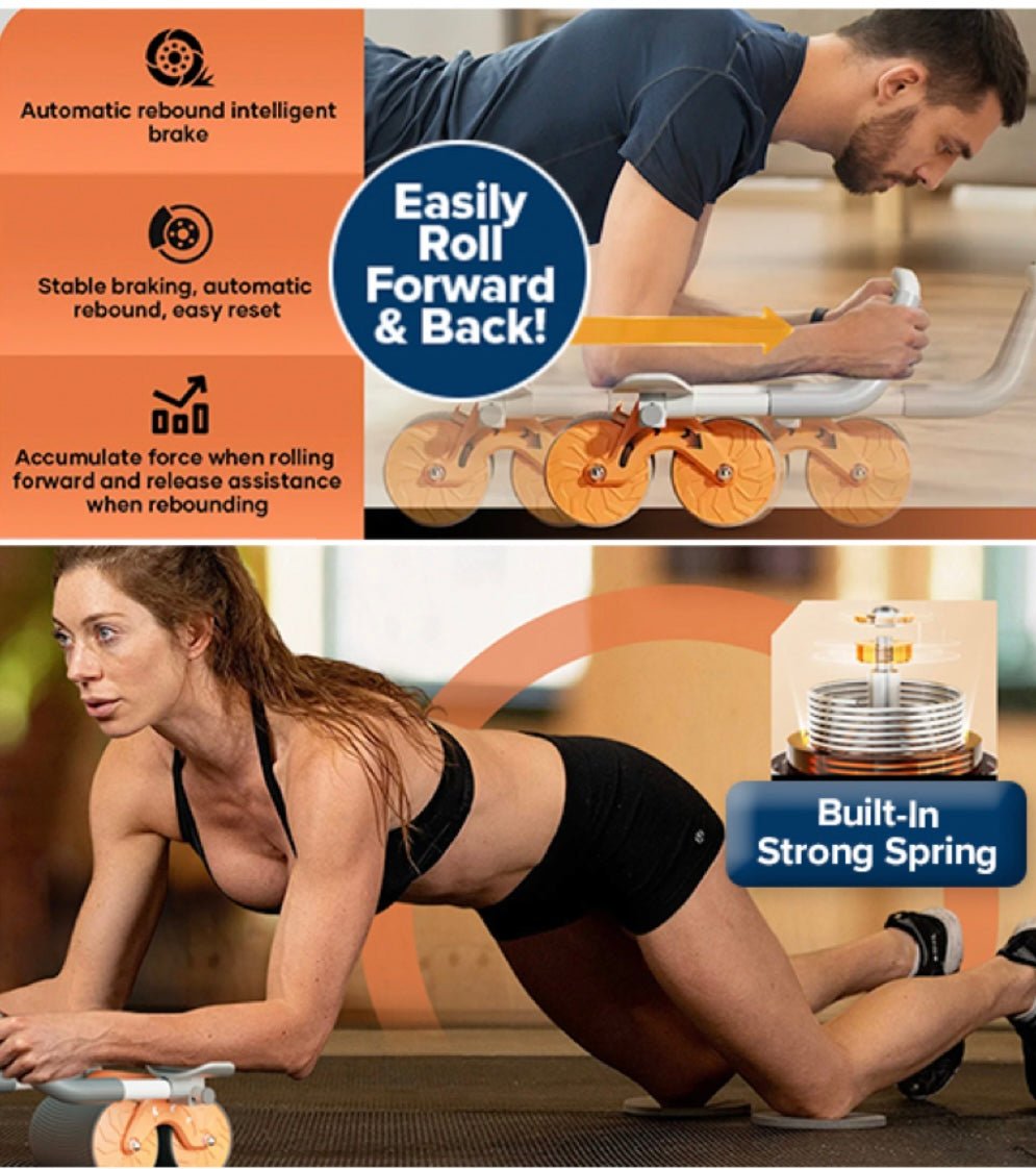 Abdominal Wheel with Automatic Rebound