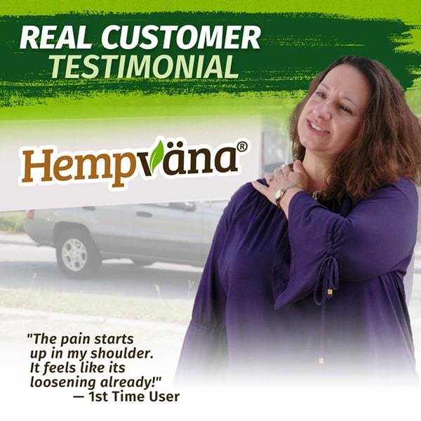 Customer testimonial for Hempvana Pain Cream