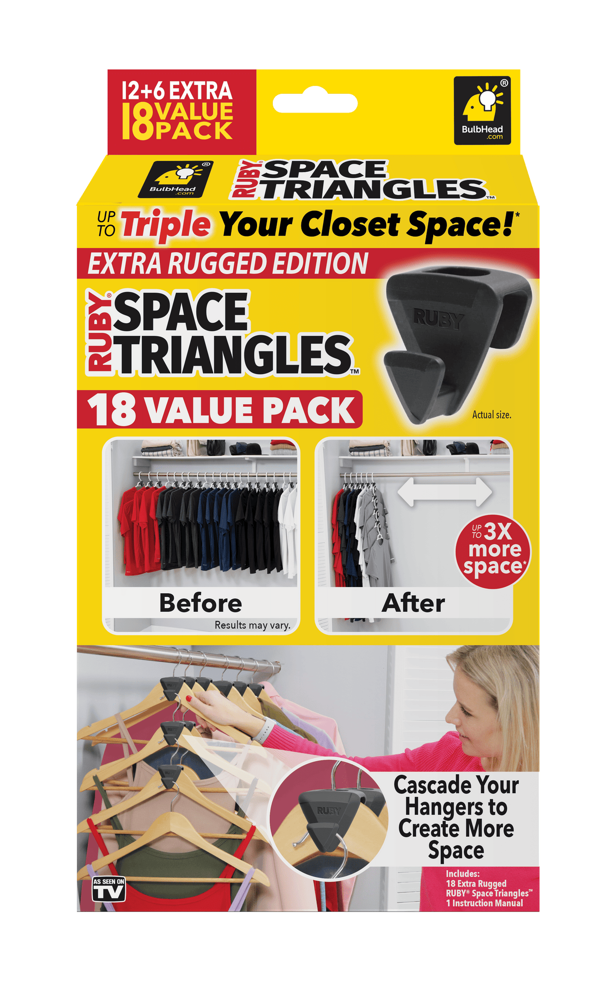 Maximize Closet Space with RUBY Space Triangles! BulbHead