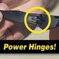 Close-up of power hinges on Battle Visor flexing. Text says Power Hinges