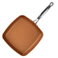Red Copper Square Dance Pan