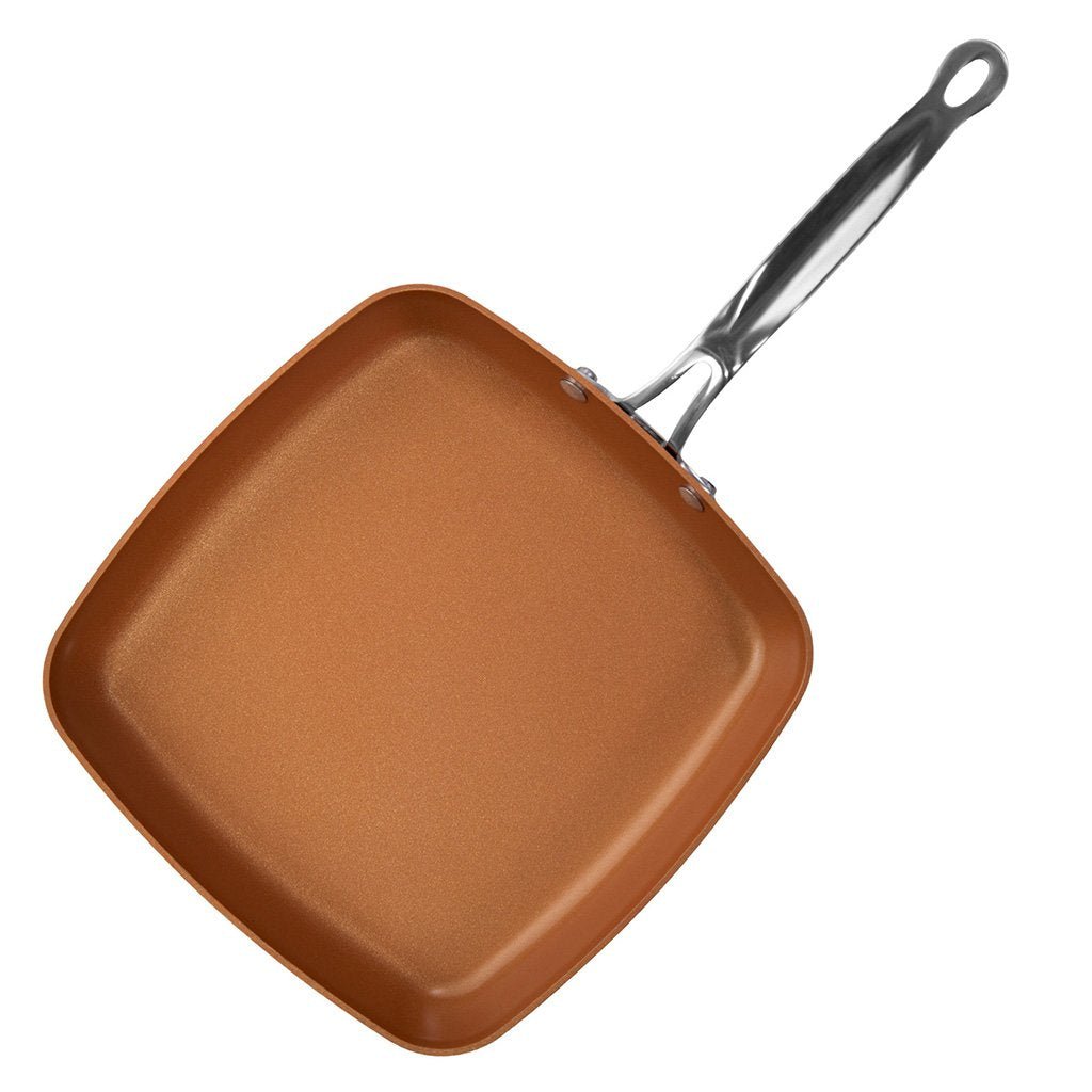 Red Copper Square Dance Pan