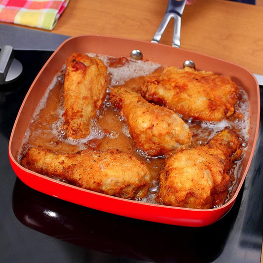 Red Copper Square Dance Pan