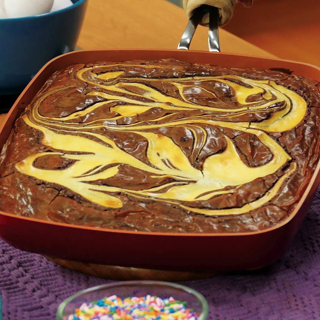 Red Copper Square Dance Pan
