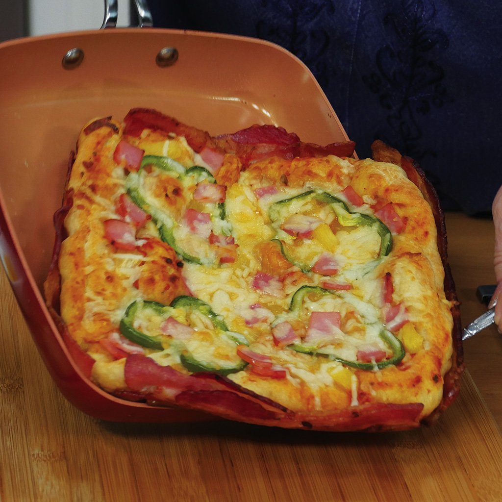 Red Copper Square Dance Pan