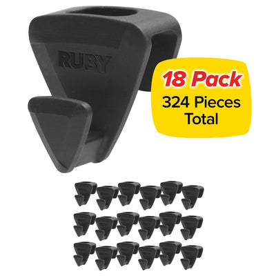 Ruby Space Triangles, Closet Space Saver, Strong Plastic, Black, 18 Pack