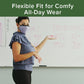 Woman wearing face mask standing in front of a white board with writing on it giving a presentation 