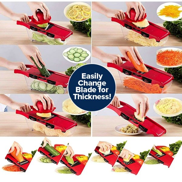 Vegetable Cutter Mandoline Slicer with 6 Stainless Steel Blades