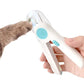 Close up of Safe Pet Nail Clippers with LED Light on a cat's paw